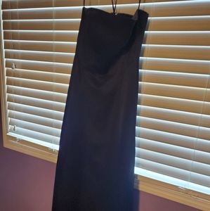 Black A-line floor-length gown